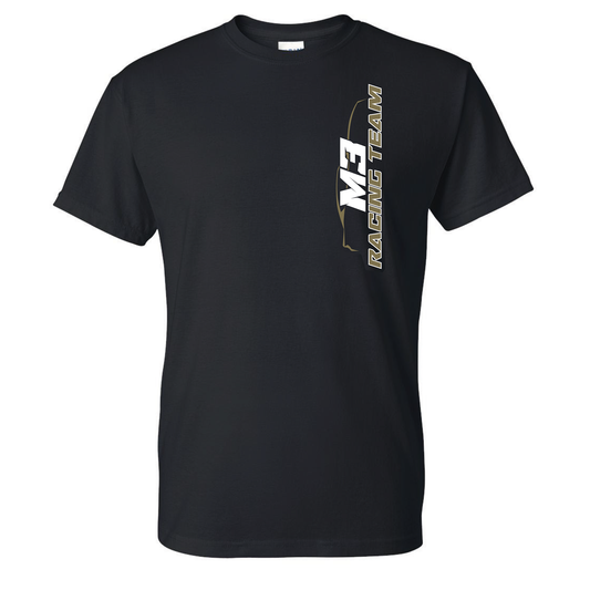 T-Shirt noir avec logo M3 Racing Team verticalement au coeur..